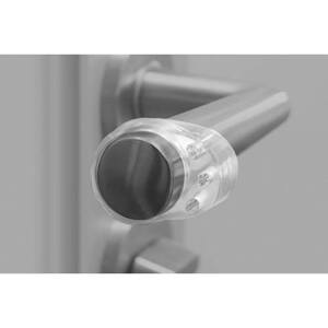 Zarážka dveřní na kliku, jednoduchá, plast, transparentní