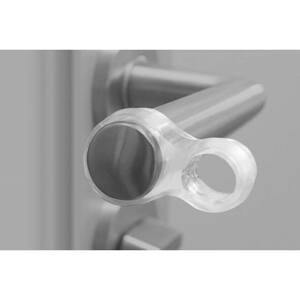 Zarážka dveřní na kliku, dvojitá, plast, transparentní