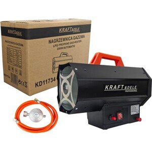 Plynové topidlo, ohřívač 25kW, termostat + regulátor, KD11734, KRAFT&DELE