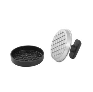 Grillmeister Grilovací stojan na kuře/žebírka / Forma na hamburgery / Sada na marinování / Poklop na hamburgery (forma na hamburgery)